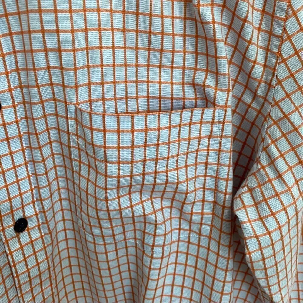 Tasso Elba Grid Pattern Button Down Shirt Blue